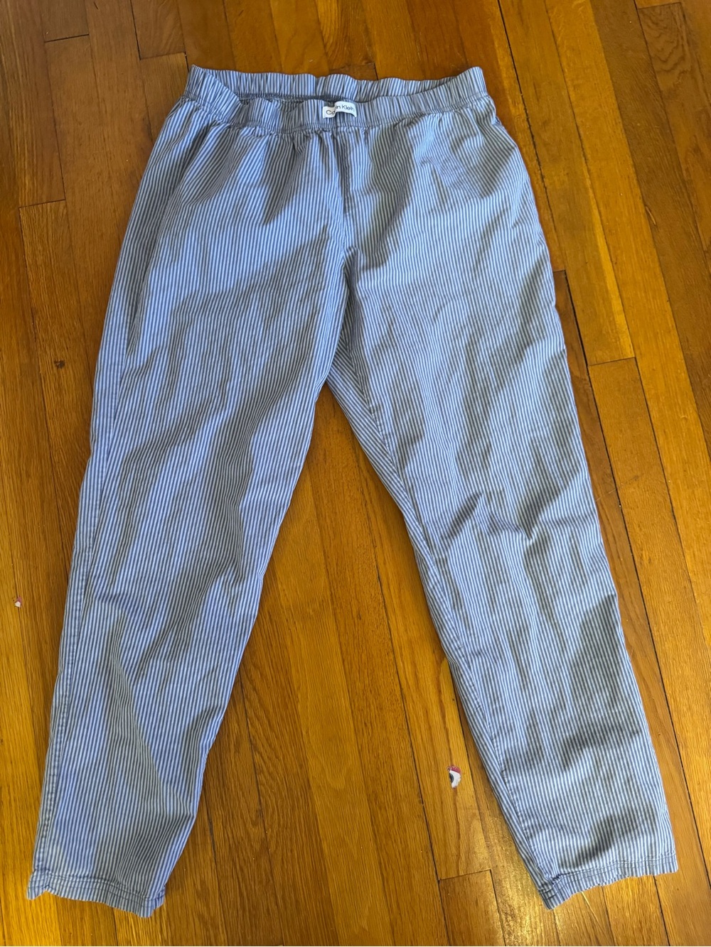 Calvin Klein Blue Pinstriped Jogger Pants